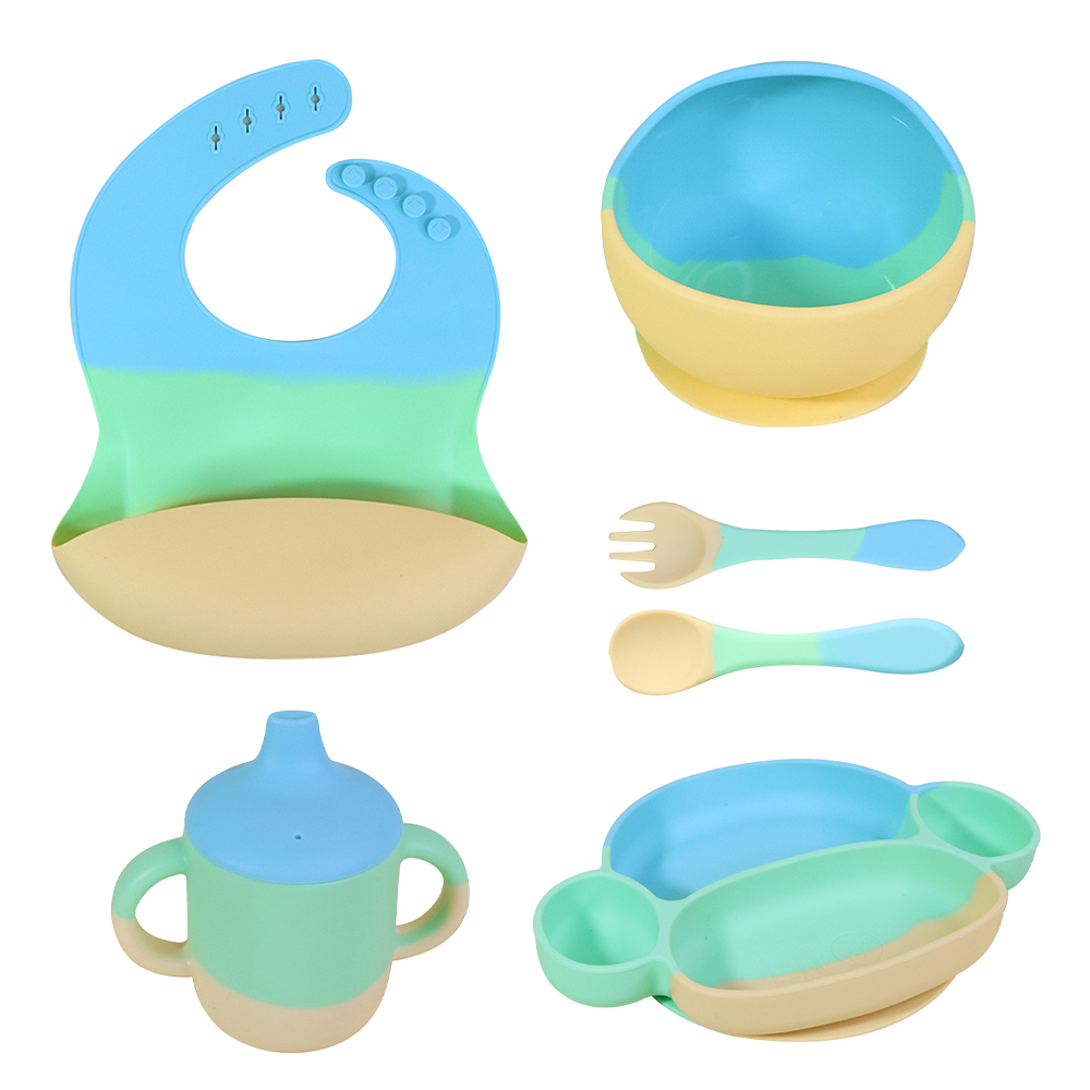 Silicone baby feeding set