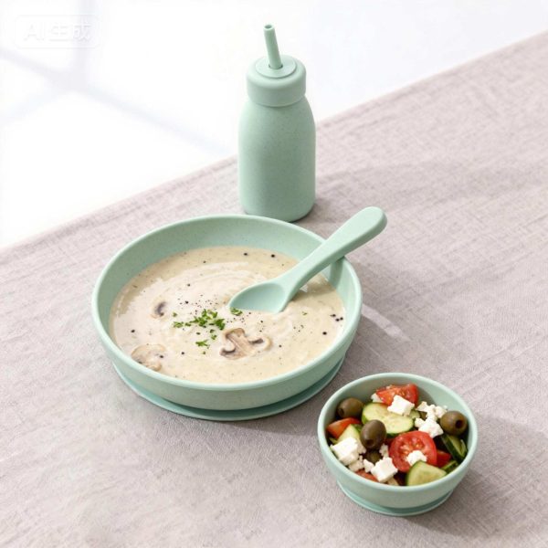Silicone Baby Feeding Set Green