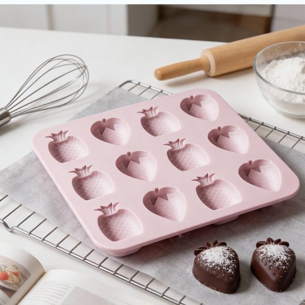 Pink Silicone Chocolate Candy Making Tray