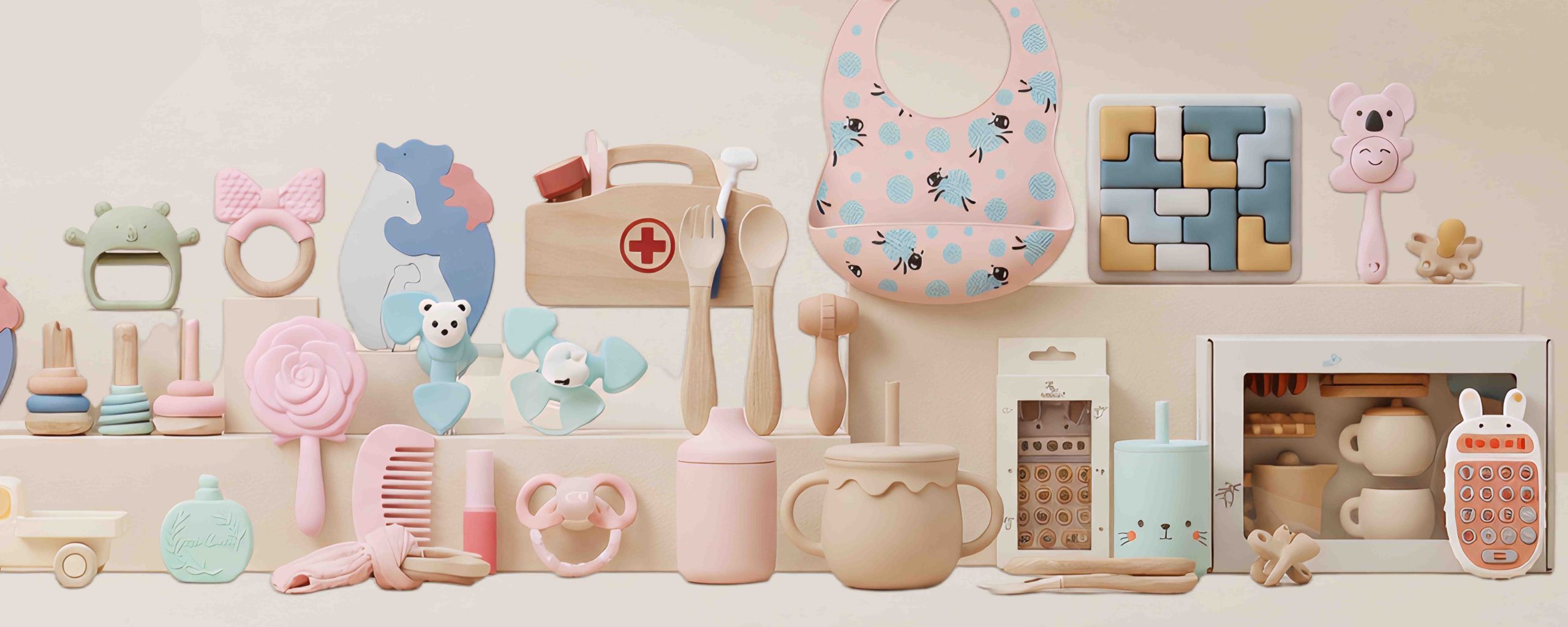 Silicone Baby Teether Toy Set