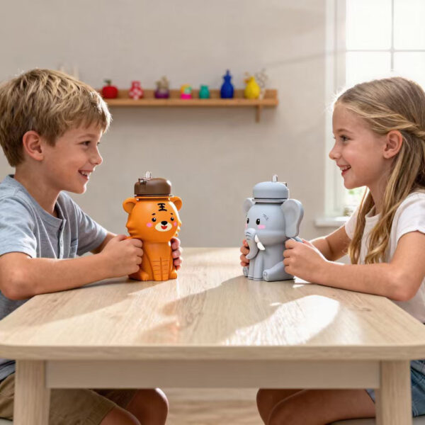 Animal Shape Silicone Kids Water Bottle