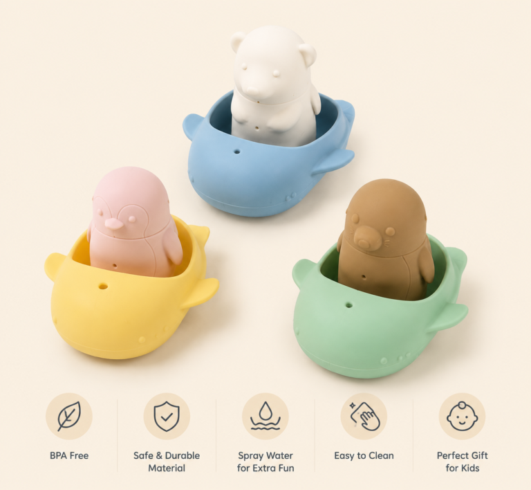 Silicone baby bath toys